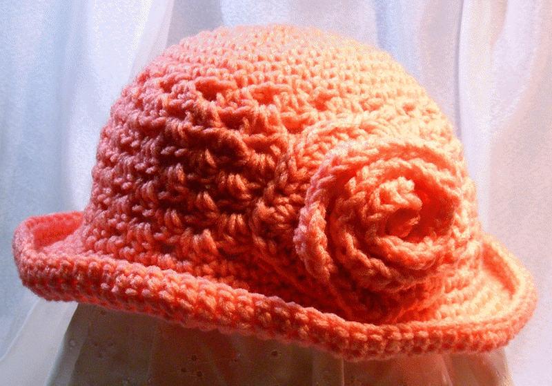 Pink rolled brim hat 